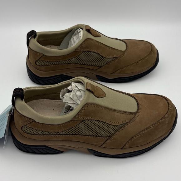 NIB The Walking Company River Taupe Nubuck Leather Slide On Walking Shoes - Picture 5 of 14